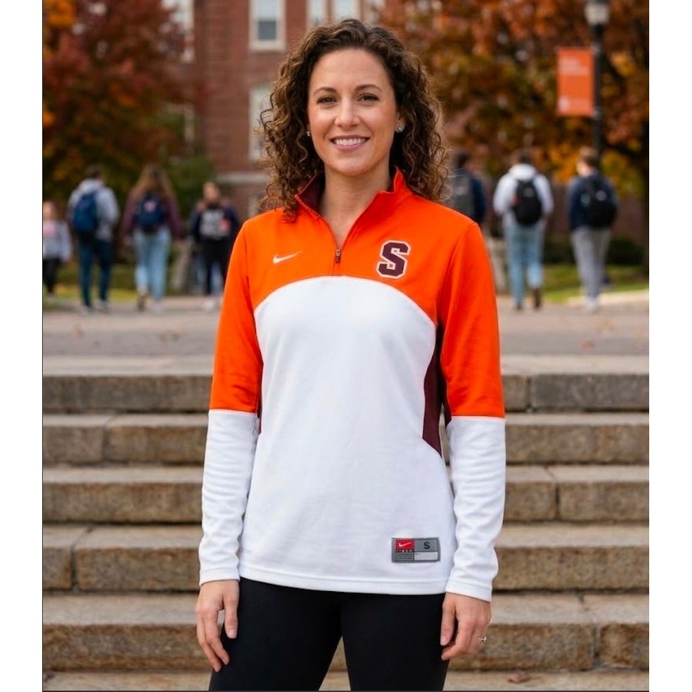 Nike Syracuse University SU Orange Womens Dri-FIT 1/4 Zip Pullover Small New